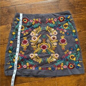 Altar'd State Gray Floral Embroidered Mini Skirt